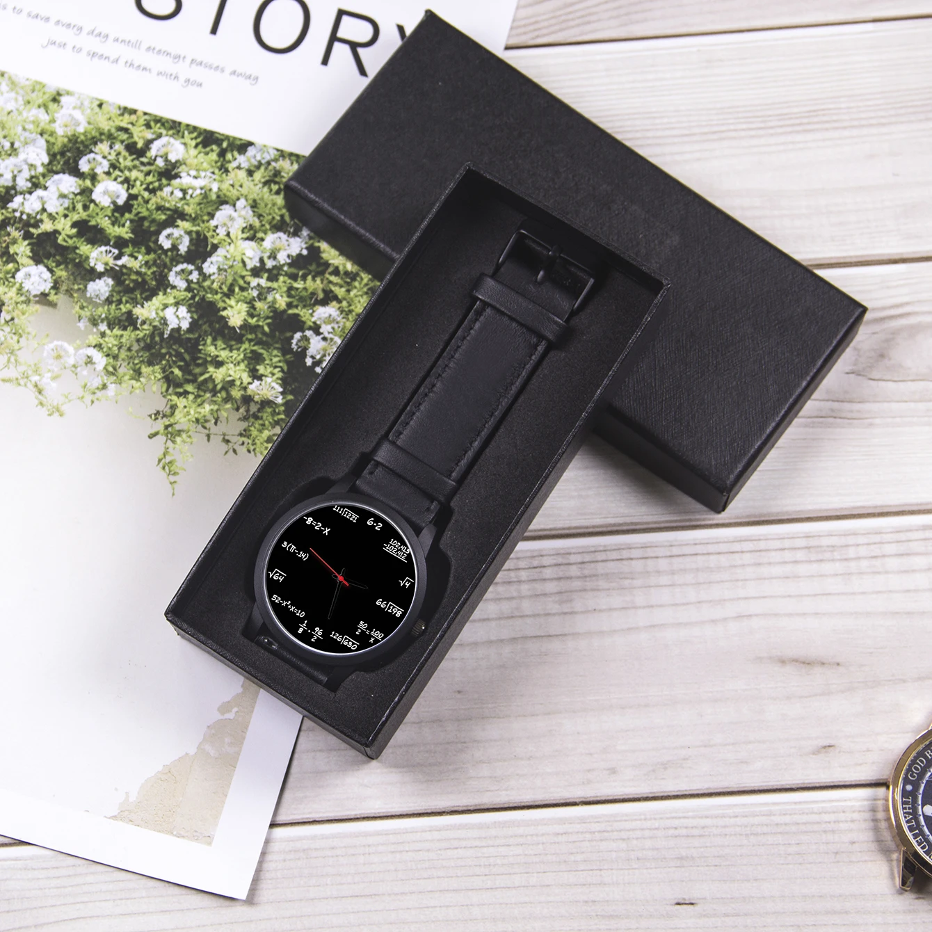 2024 Decorative Quartz Wrist Men's Watch Mathematical Formula Design Campus Punk Cool Style Gift Souvenir For Student Children