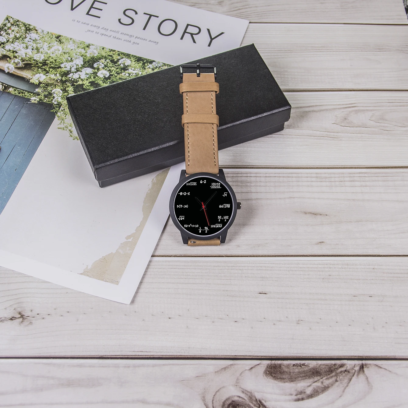 2024 Decorative Quartz Wrist Men's Watch Mathematical Formula Design Campus Punk Cool Style Gift Souvenir For Student Children