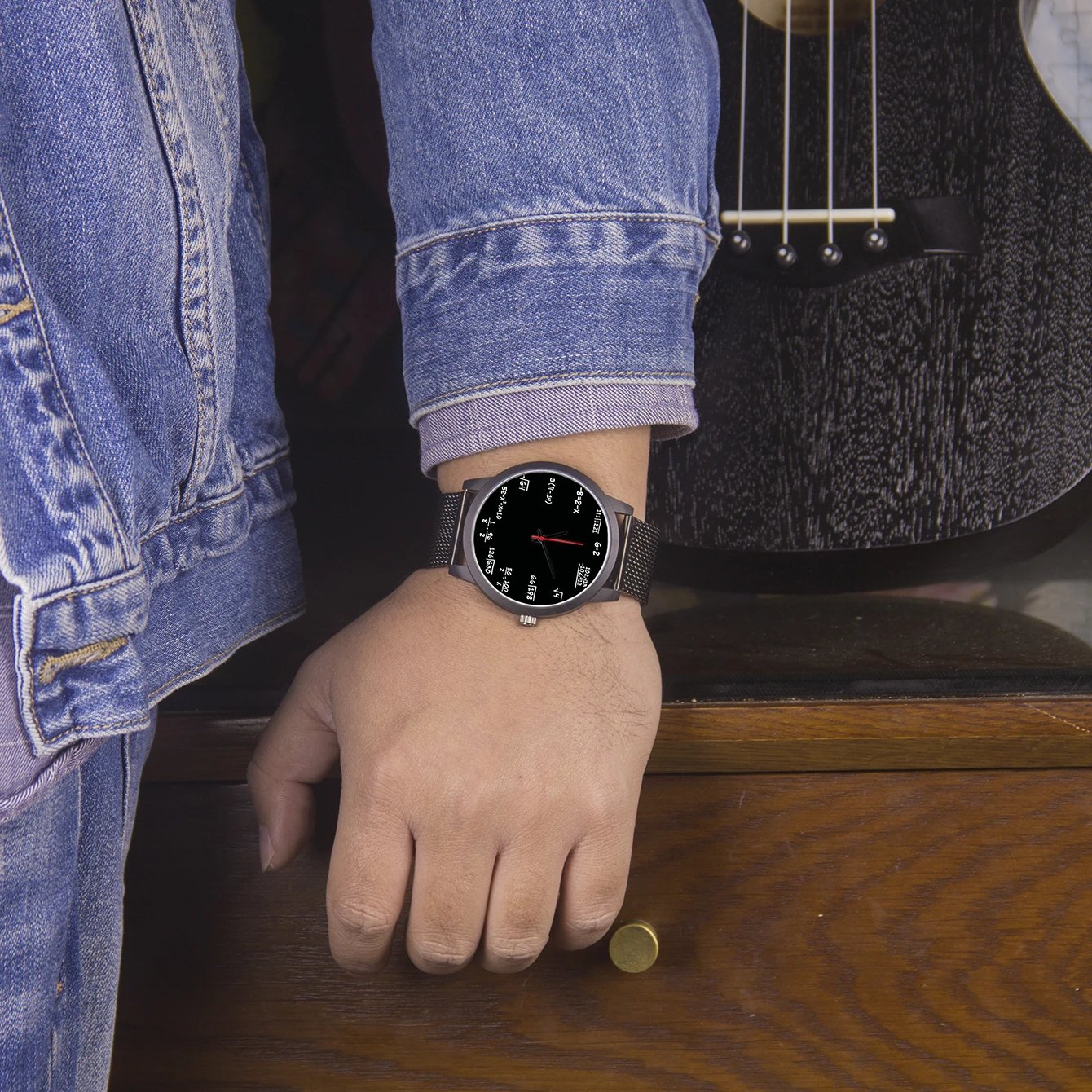 2024 Decorative Quartz Wrist Men's Watch Mathematical Formula Design Campus Punk Cool Style Gift Souvenir For Student Children