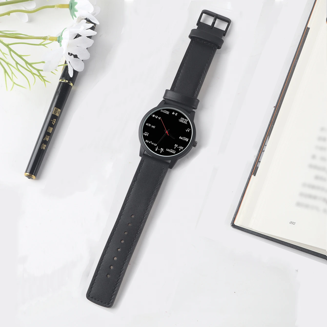 2024 Decorative Quartz Wrist Men's Watch Mathematical Formula Design Campus Punk Cool Style Gift Souvenir For Student Children