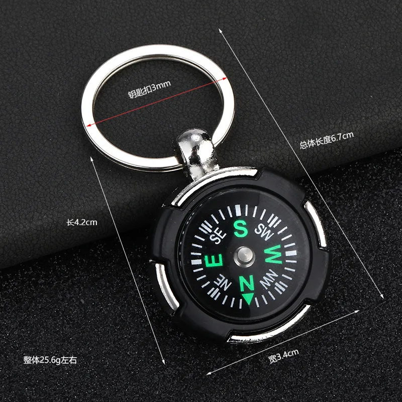 Noter New Compass Keychain Unisex Bag Decoration Outdoor Survival Adventure Essential Artifact Cool Riding Locomotive Keyholder