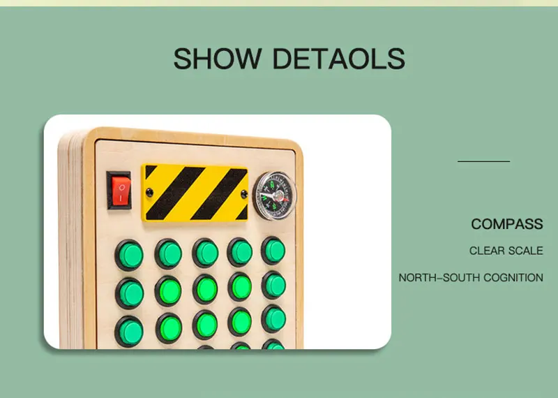 Montessori Busy Board Children Toys Led Light Switch Simulate Car Steering Wheel Travel Activities Sensory Game Educational Toys