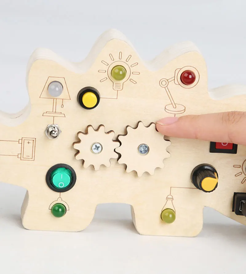 Montessori Busy Board Children Toys Led Light Switch Simulate Car Steering Wheel Travel Activities Sensory Game Educational Toys