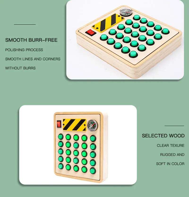 Montessori Busy Board Children Toys Led Light Switch Simulate Car Steering Wheel Travel Activities Sensory Game Educational Toys