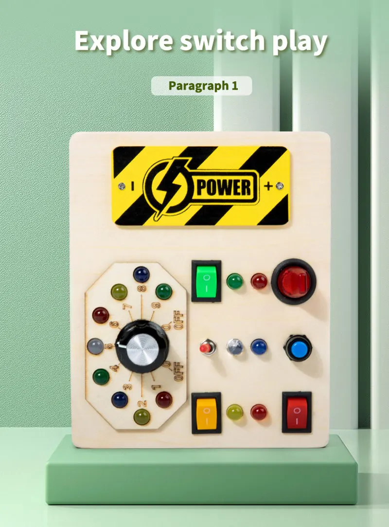 Montessori Busy Board Children Toys Led Light Switch Simulate Car Steering Wheel Travel Activities Sensory Game Educational Toys