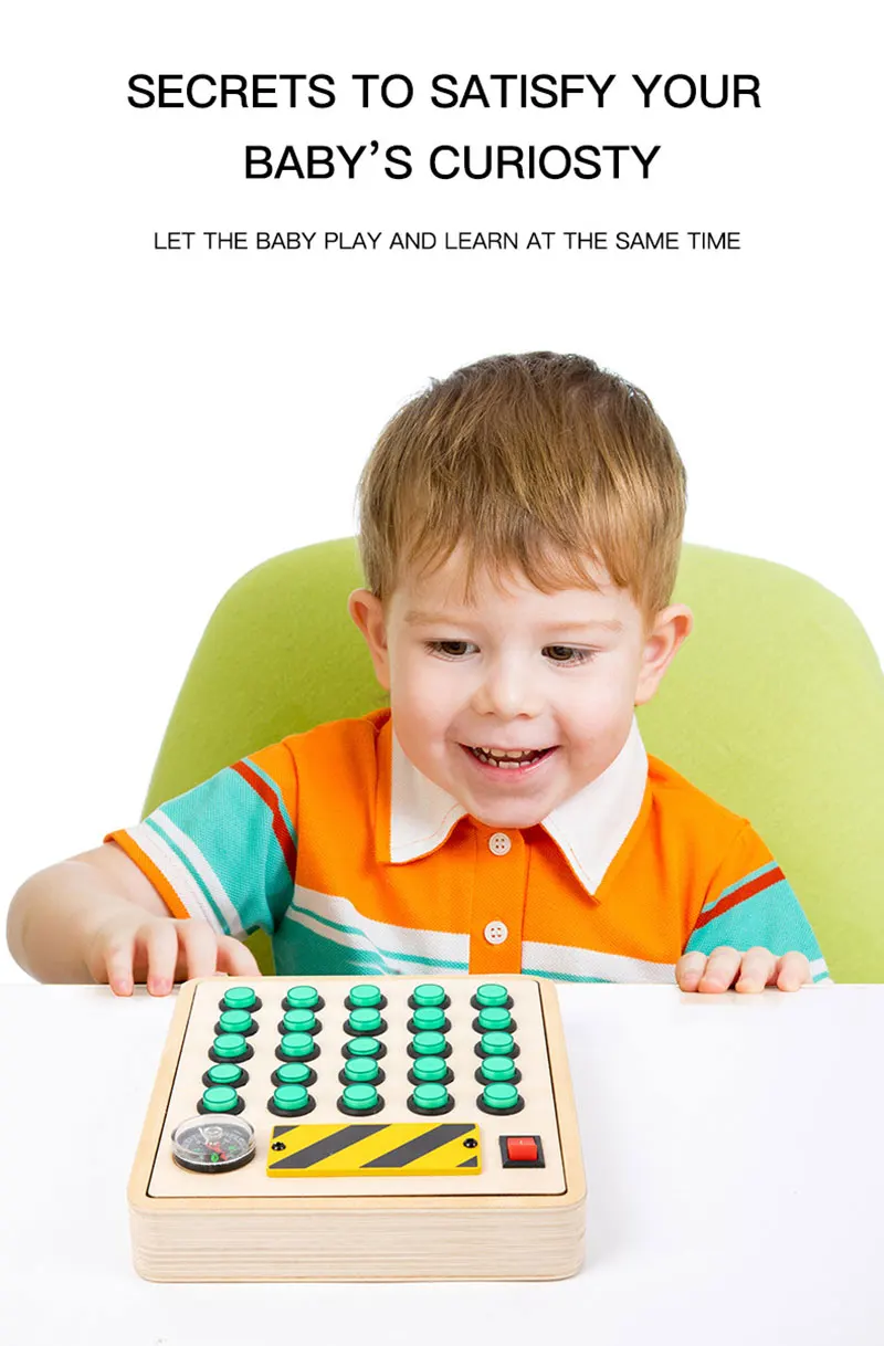 Montessori Busy Board Children Toys Led Light Switch Simulate Car Steering Wheel Travel Activities Sensory Game Educational Toys