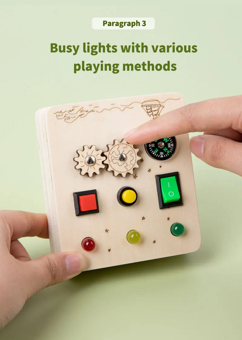 Montessori Busy Board Children Toys Led Light Switch Simulate Car Steering Wheel Travel Activities Sensory Game Educational Toys