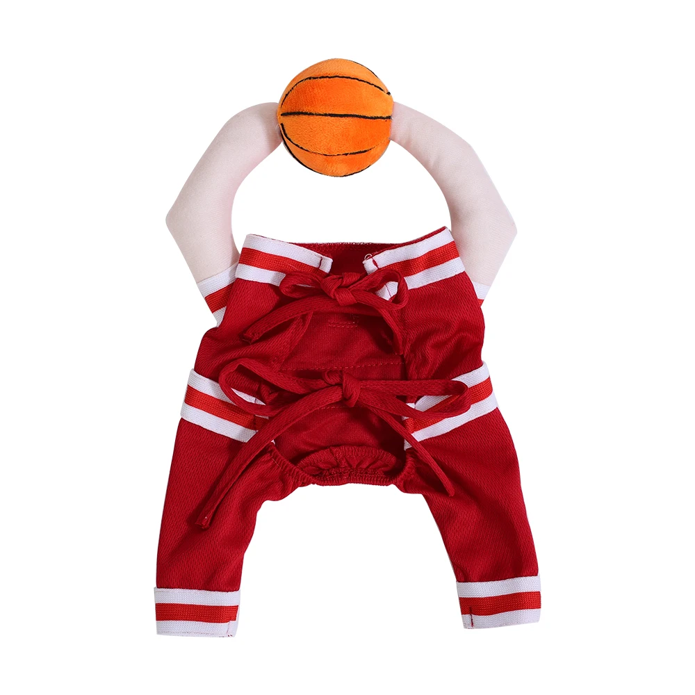 Halloween Pet Basketball Costume with 3D Ball Funny Sport Cosplay Outfit for Small Medium Dogs Pug Apparel Photo Shoots Playtime
