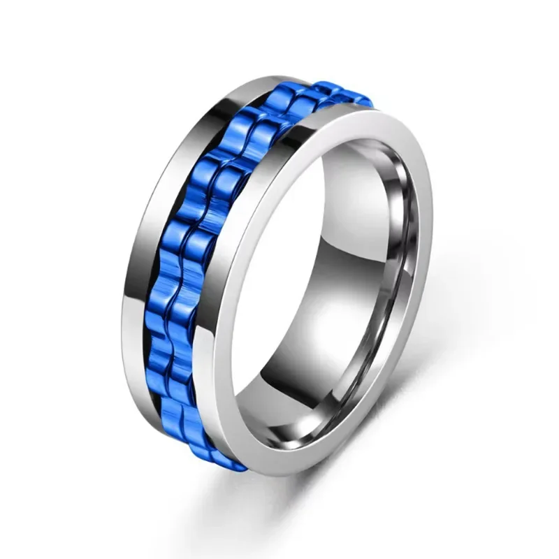 EDC Fidget Sliders Fashion Accessory Ratchet Ring Stress Relief for Adults Metal ADHD Casual Fidget Rings Haptic Coin