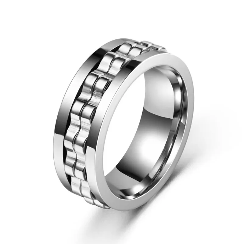 EDC Fidget Sliders Fashion Accessory Ratchet Ring Stress Relief for Adults Metal ADHD Casual Fidget Rings Haptic Coin