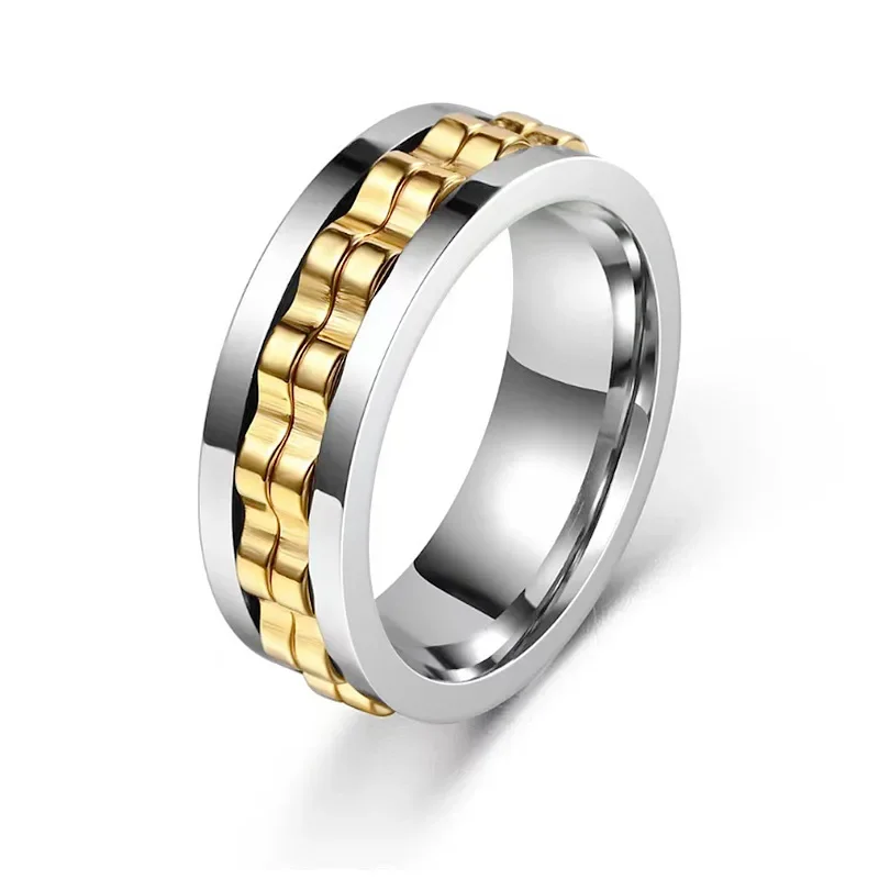 EDC Fidget Sliders Fashion Accessory Ratchet Ring Stress Relief for Adults Metal ADHD Casual Fidget Rings Haptic Coin