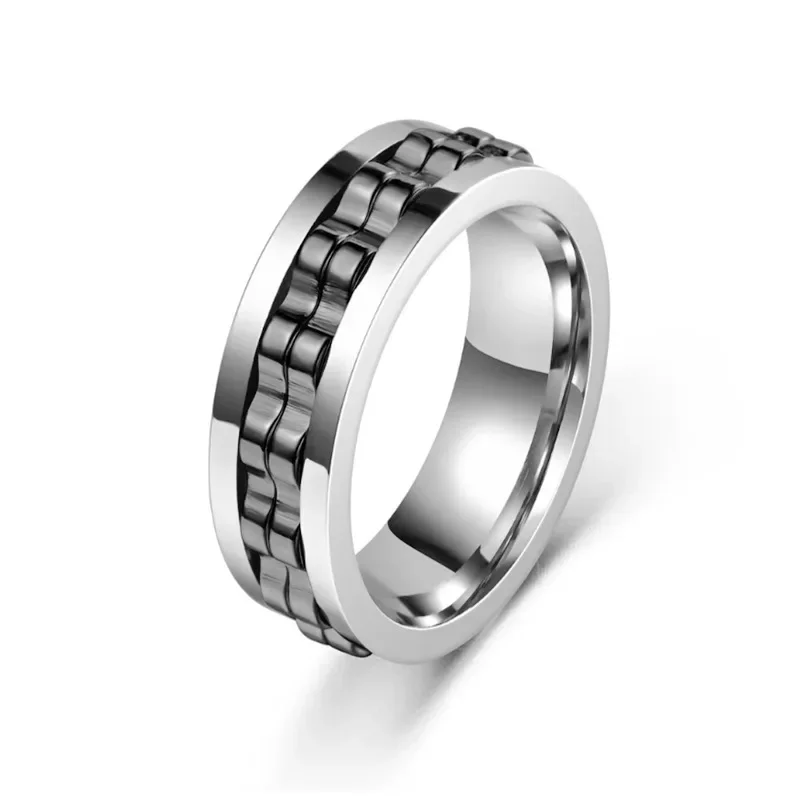 EDC Fidget Sliders Fashion Accessory Ratchet Ring Stress Relief for Adults Metal ADHD Casual Fidget Rings Haptic Coin