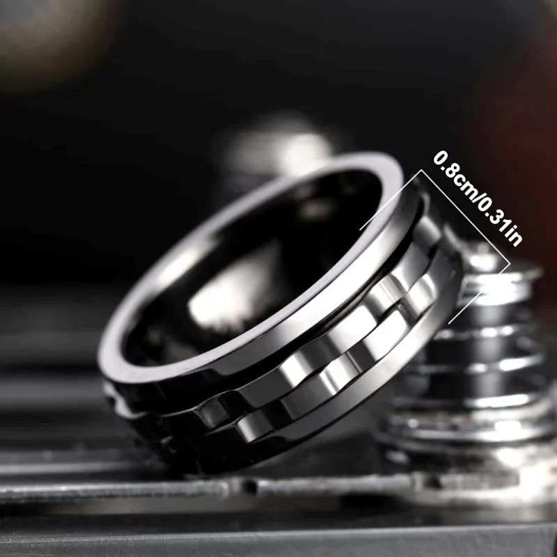 EDC Fidget Sliders Fashion Accessory Ratchet Ring Stress Relief for Adults Metal ADHD Casual Fidget Rings Haptic Coin