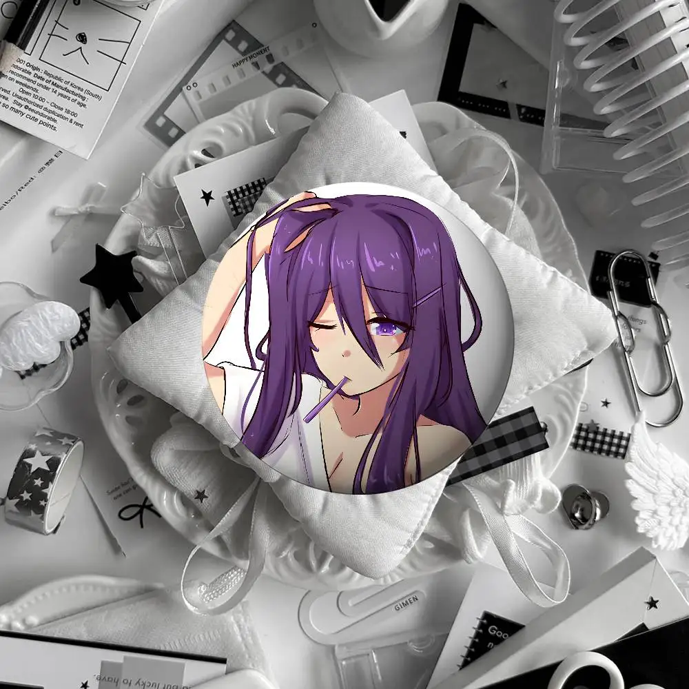 Anime D-Doki Doki Literature Club! Brooches Stylish Ornament Pins Exquisite Round Badge Bag Accessories Jewelry Gifts