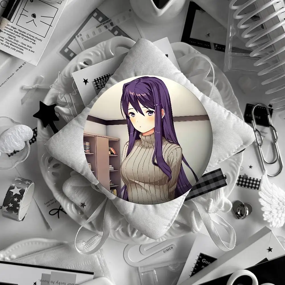 Anime D-Doki Doki Literature Club! Brooches Stylish Ornament Pins Exquisite Round Badge Bag Accessories Jewelry Gifts