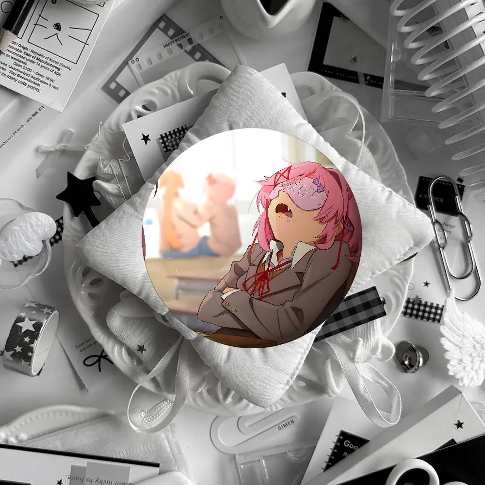 Anime D-Doki Doki Literature Club! Brooches Stylish Ornament Pins Exquisite Round Badge Bag Accessories Jewelry Gifts