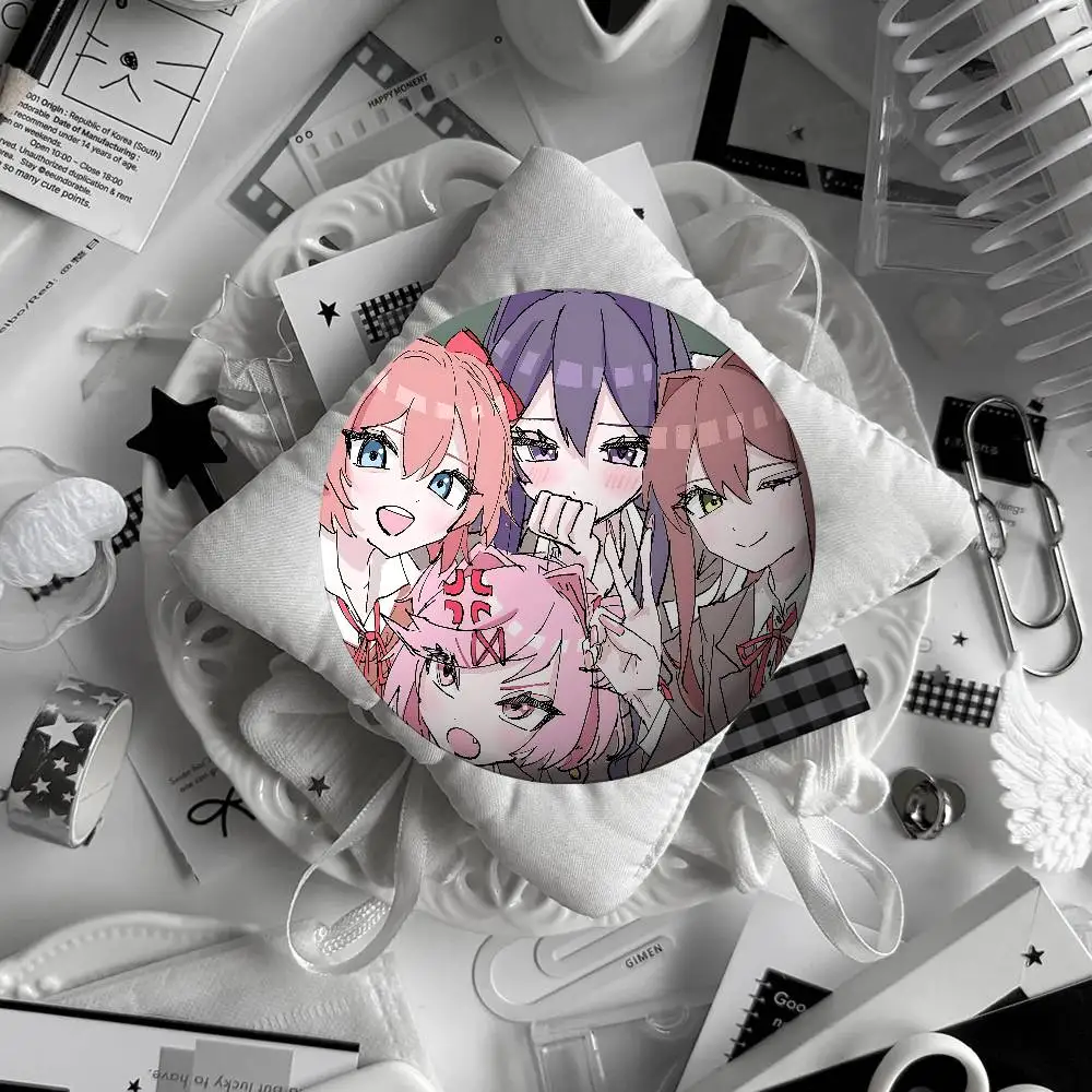 Anime D-Doki Doki Literature Club! Brooches Stylish Ornament Pins Exquisite Round Badge Bag Accessories Jewelry Gifts
