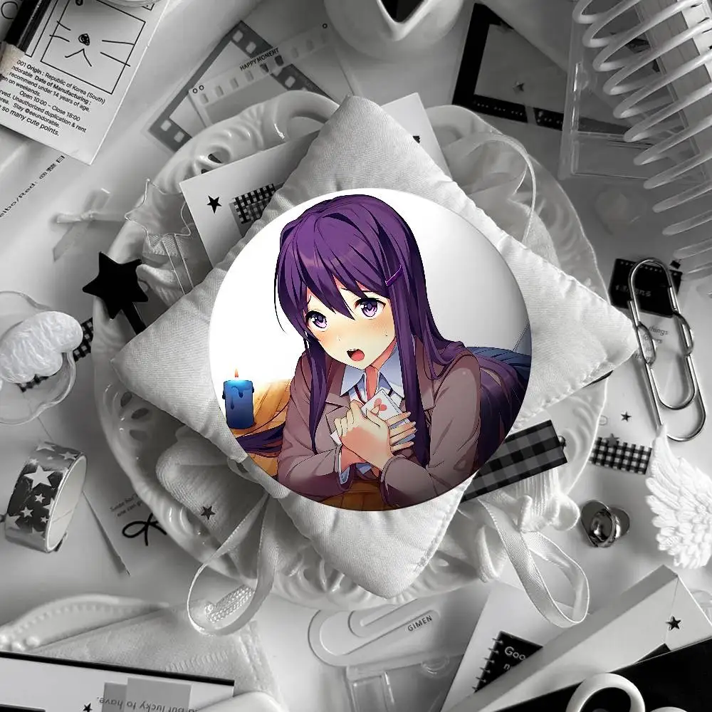 Anime D-Doki Doki Literature Club! Brooches Stylish Ornament Pins Exquisite Round Badge Bag Accessories Jewelry Gifts