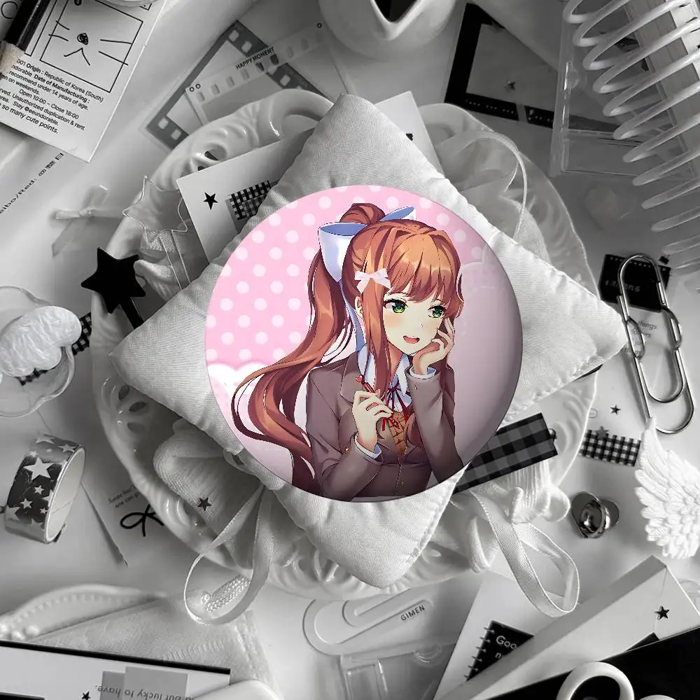 Anime D-Doki Doki Literature Club! Brooches Stylish Ornament Pins Exquisite Round Badge Bag Accessories Jewelry Gifts