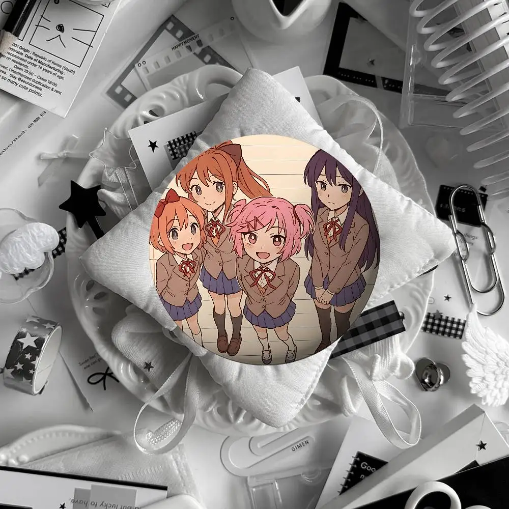 Anime D-Doki Doki Literature Club! Brooches Stylish Ornament Pins Exquisite Round Badge Bag Accessories Jewelry Gifts