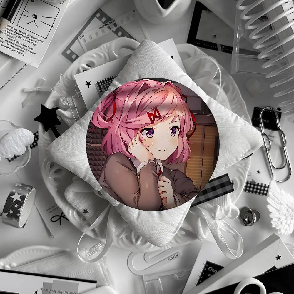 Anime D-Doki Doki Literature Club! Brooches Stylish Ornament Pins Exquisite Round Badge Bag Accessories Jewelry Gifts