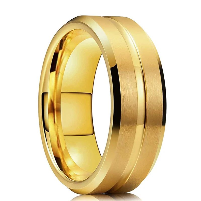 Fashion Men’s Silver Color Black Stainless Steel Ring Groove Multi-Faceted Ring For Men Women Engagement Ring Anniversary Gifts
