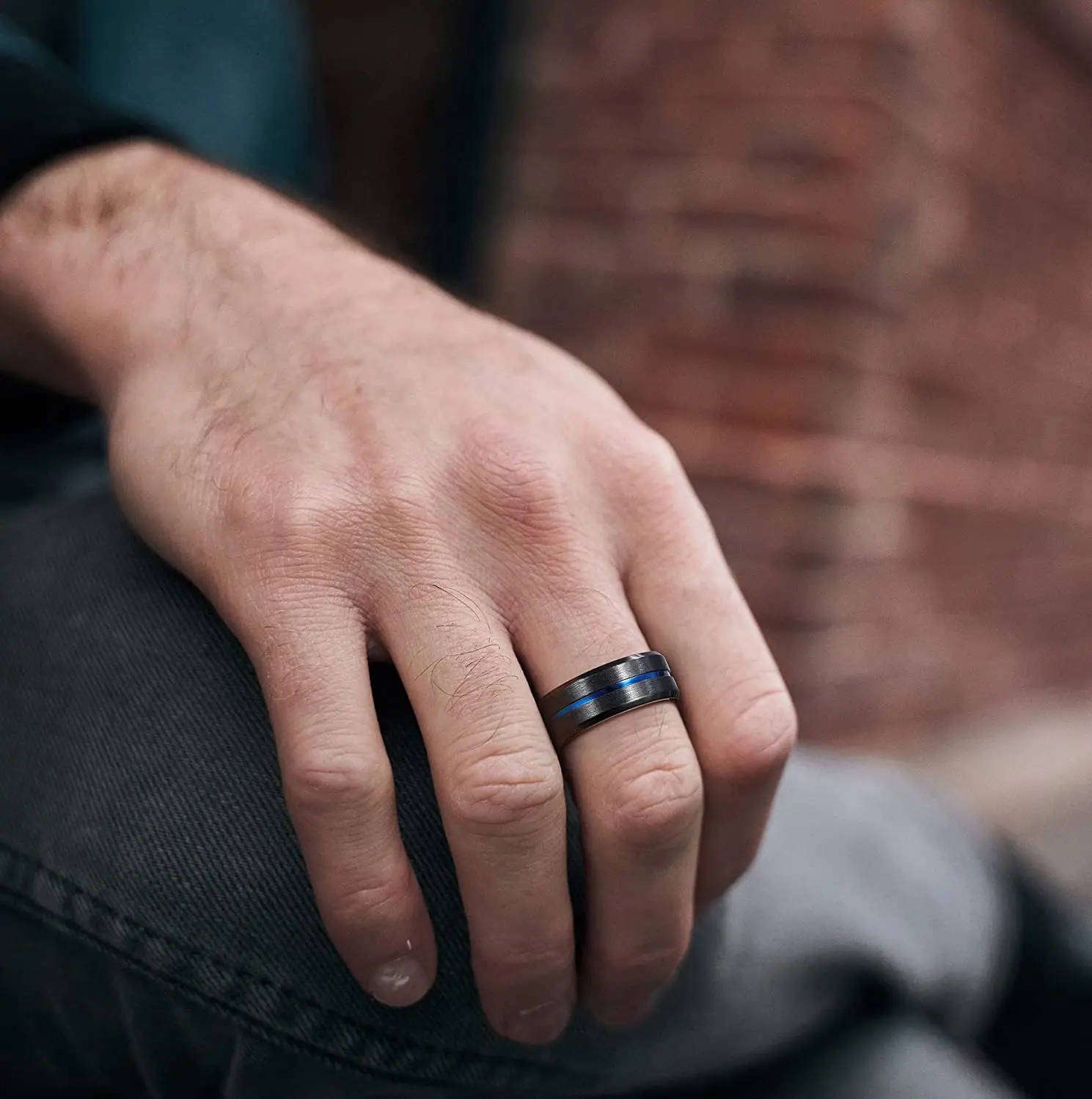 Fashion Men’s Silver Color Black Stainless Steel Ring Groove Multi-Faceted Ring For Men Women Engagement Ring Anniversary Gifts