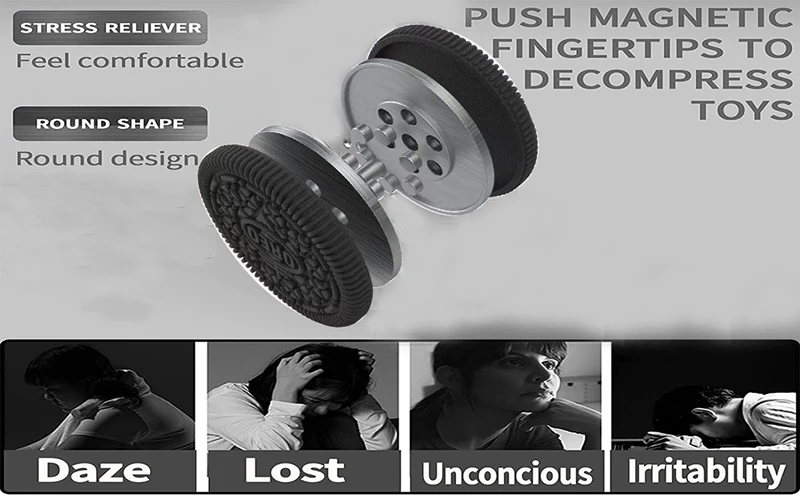 Metal EDC Magnetic Coins Gyro Adult Fidget Sensory Anti Stress Hand Spinner Anxiety Stress Relief Office Funny Toy Gift