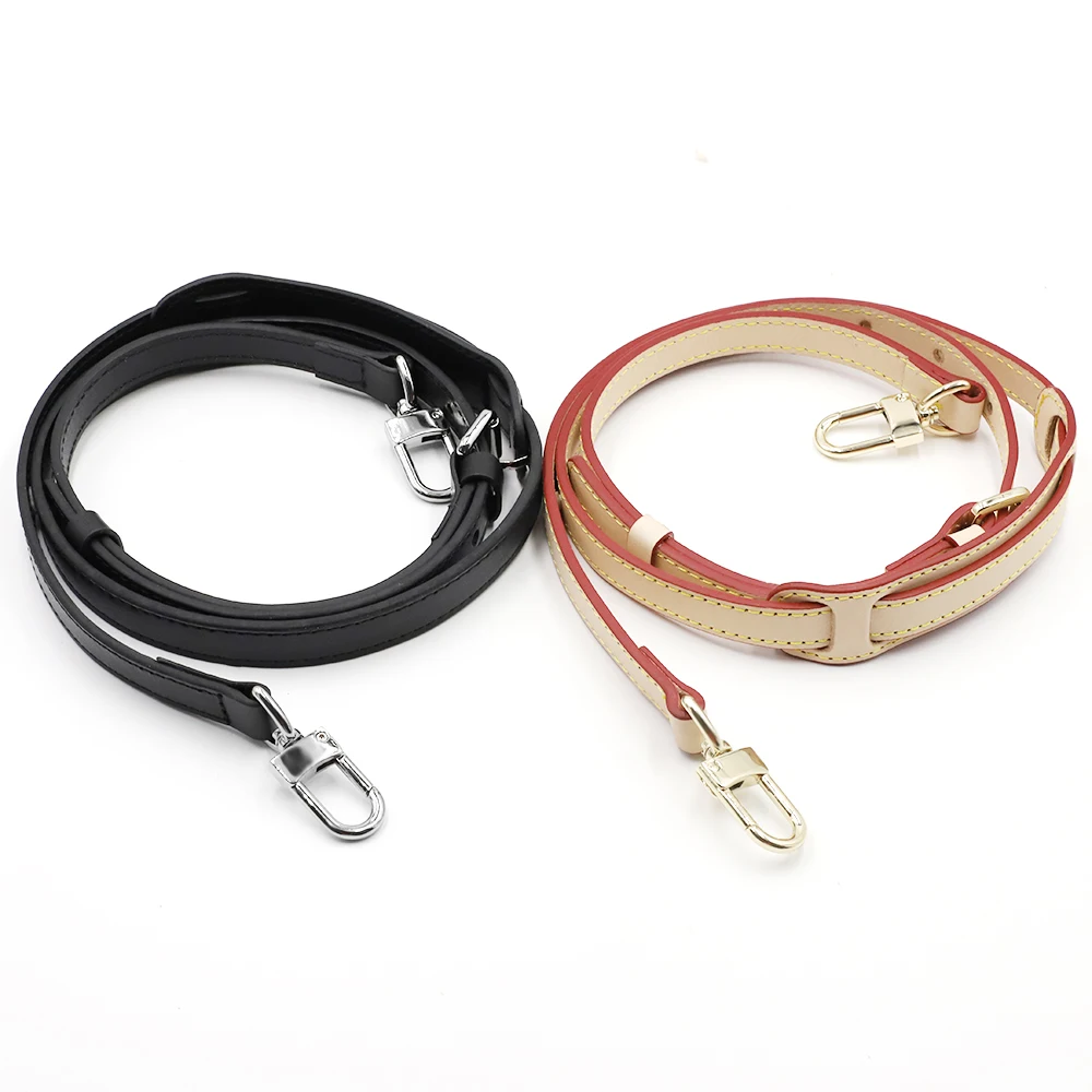 High Quality Genuine Leather Bag Strap Length 105CM-125CM Luxury Adjustable Shoulder Strap Black/Beige Women Bag Accessorie
