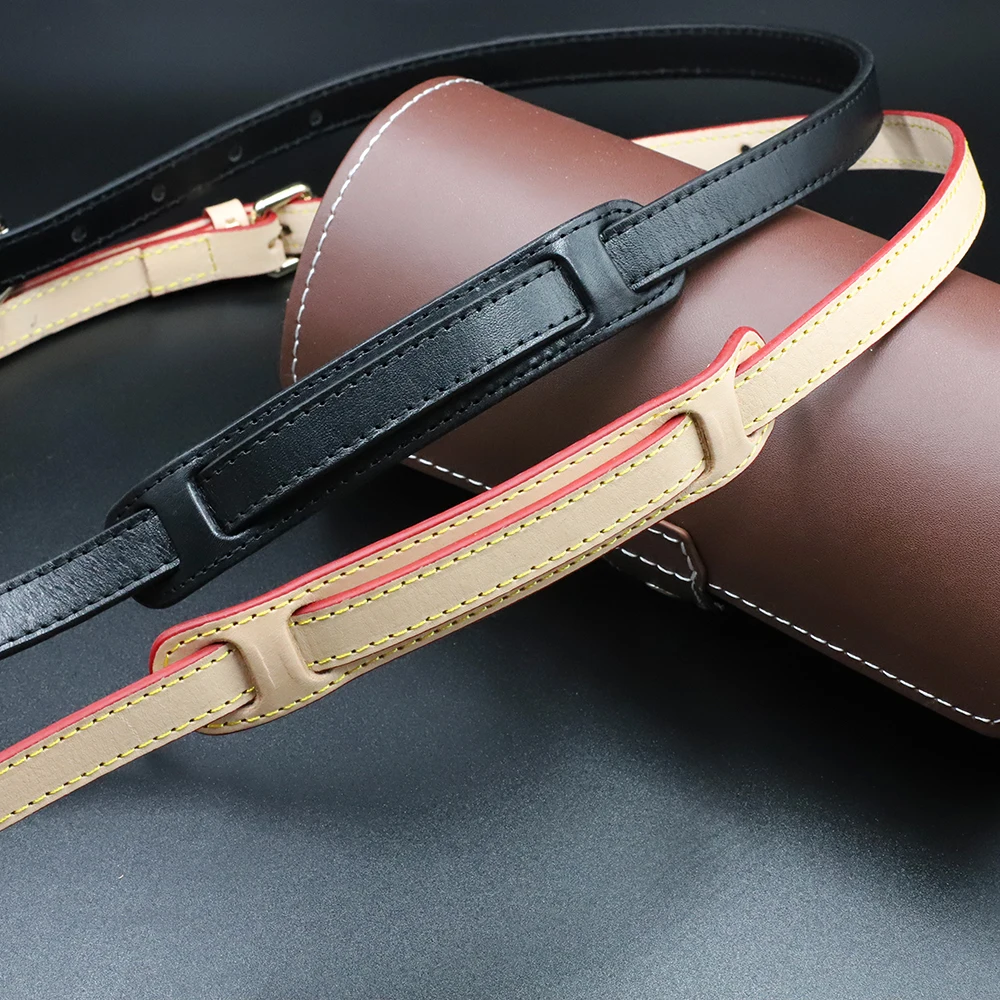 High Quality Genuine Leather Bag Strap Length 105CM-125CM Luxury Adjustable Shoulder Strap Black/Beige Women Bag Accessorie