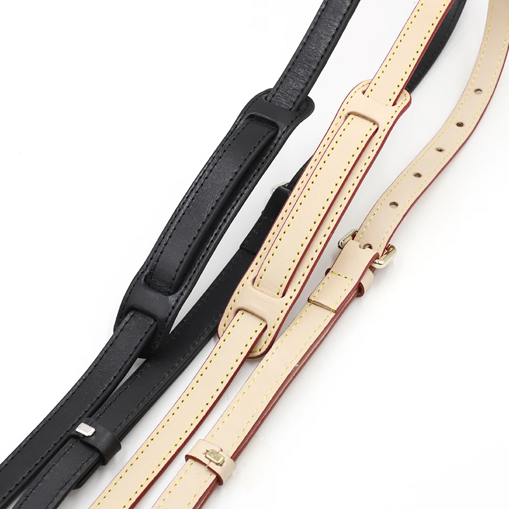 High Quality Genuine Leather Bag Strap Length 105CM-125CM Luxury Adjustable Shoulder Strap Black/Beige Women Bag Accessorie