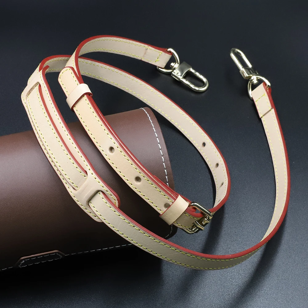 High Quality Genuine Leather Bag Strap Length 105CM-125CM Luxury Adjustable Shoulder Strap Black/Beige Women Bag Accessorie