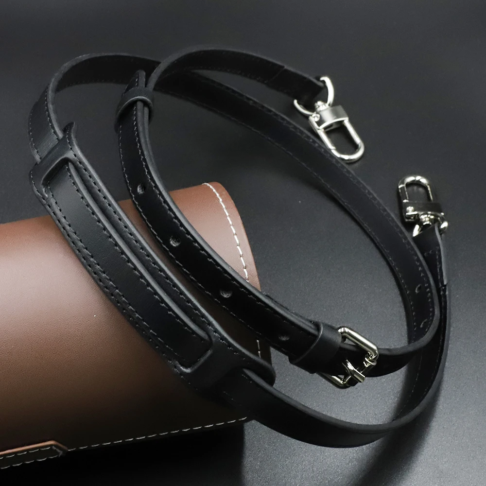 High Quality Genuine Leather Bag Strap Length 105CM-125CM Luxury Adjustable Shoulder Strap Black/Beige Women Bag Accessorie