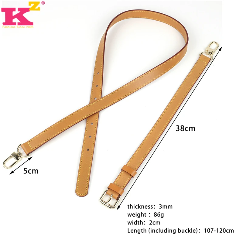 High Quality Genuine Leather Bag Strap Length 105CM-125CM Luxury Adjustable Shoulder Strap Black/Beige Women Bag Accessorie