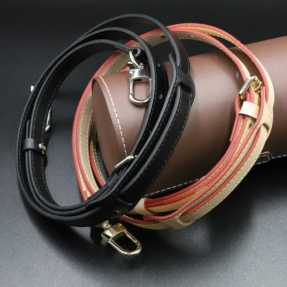 High Quality Genuine Leather Bag Strap Length 105CM-125CM Luxury Adjustable Shoulder Strap Black/Beige Women Bag Accessorie