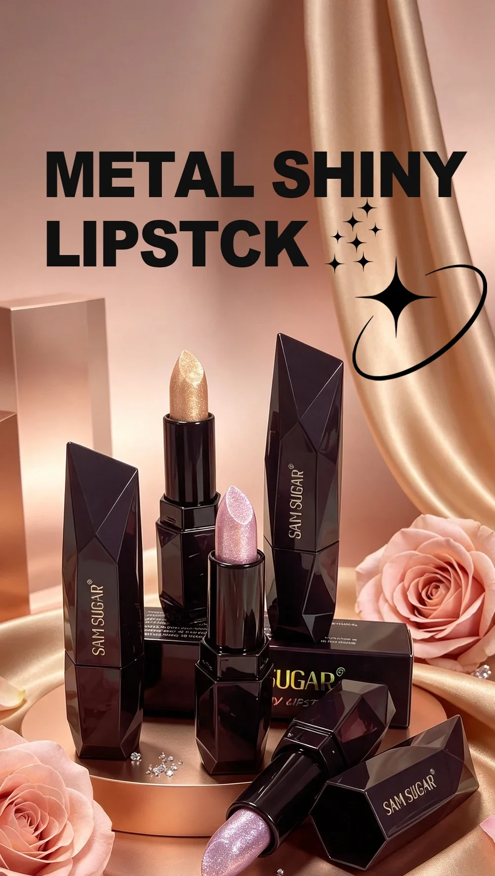 Metallic Twinkling Lipstick Moisturizing Lip Color Waterproof Lasting Pearly Lip Gloss Brilliant Charming Lips Cosmetic