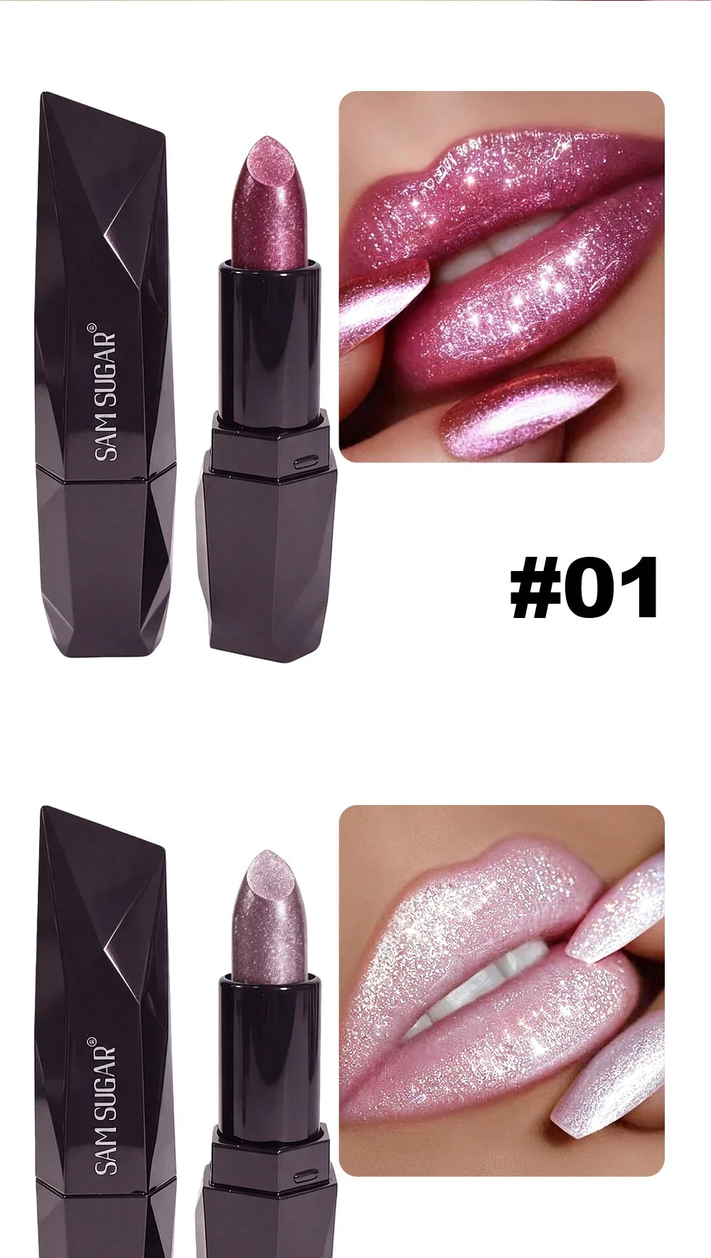 Metallic Twinkling Lipstick Moisturizing Lip Color Waterproof Lasting Pearly Lip Gloss Brilliant Charming Lips Cosmetic