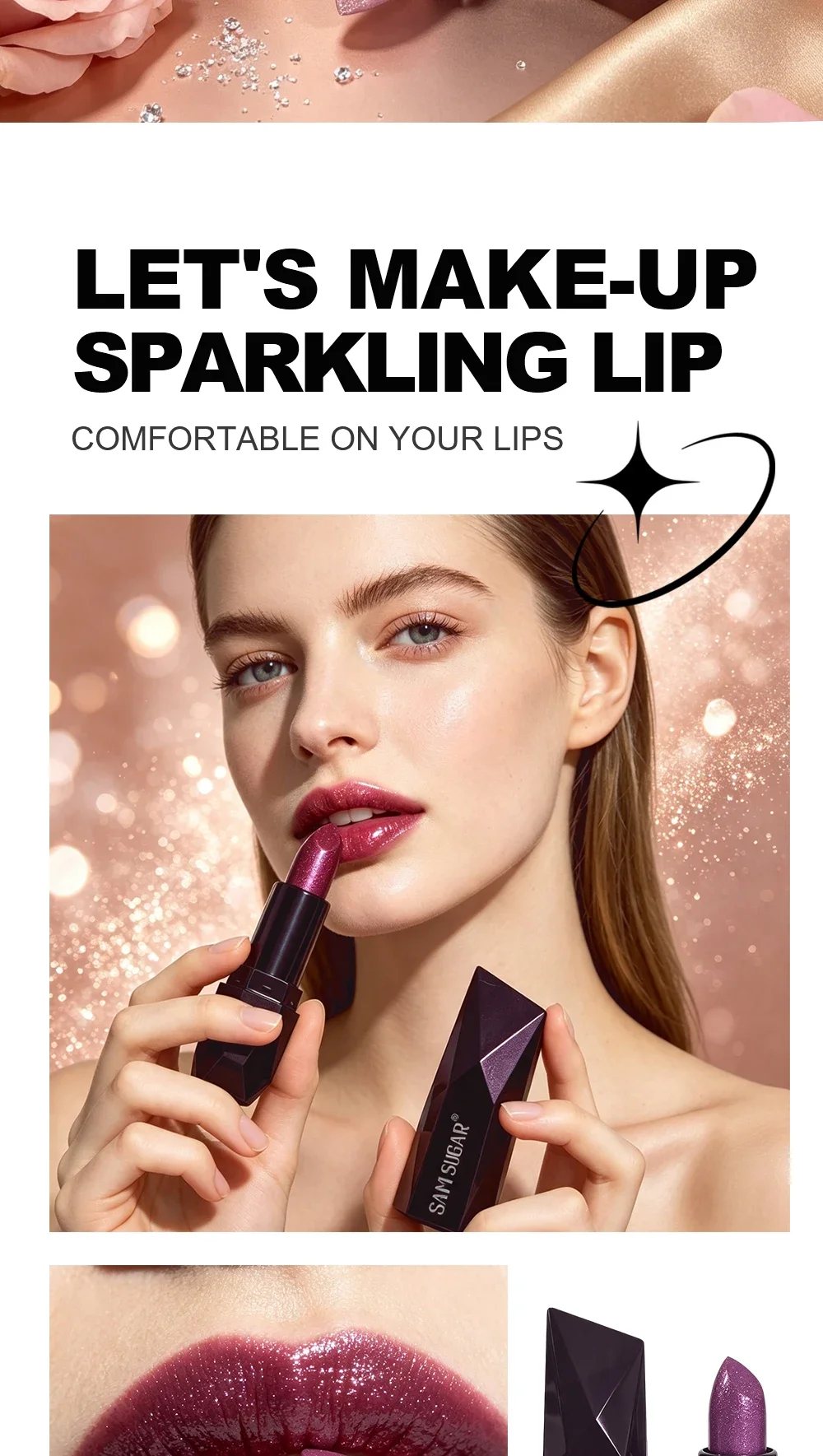 Metallic Twinkling Lipstick Moisturizing Lip Color Waterproof Lasting Pearly Lip Gloss Brilliant Charming Lips Cosmetic