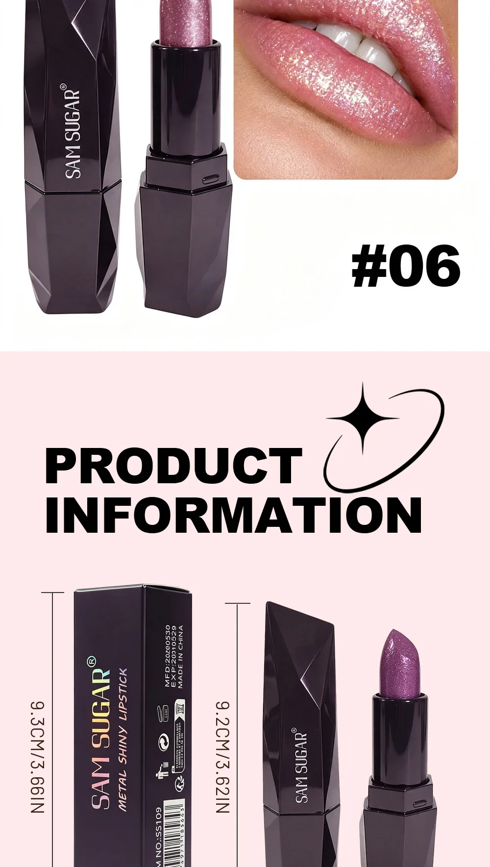 Metallic Twinkling Lipstick Moisturizing Lip Color Waterproof Lasting Pearly Lip Gloss Brilliant Charming Lips Cosmetic