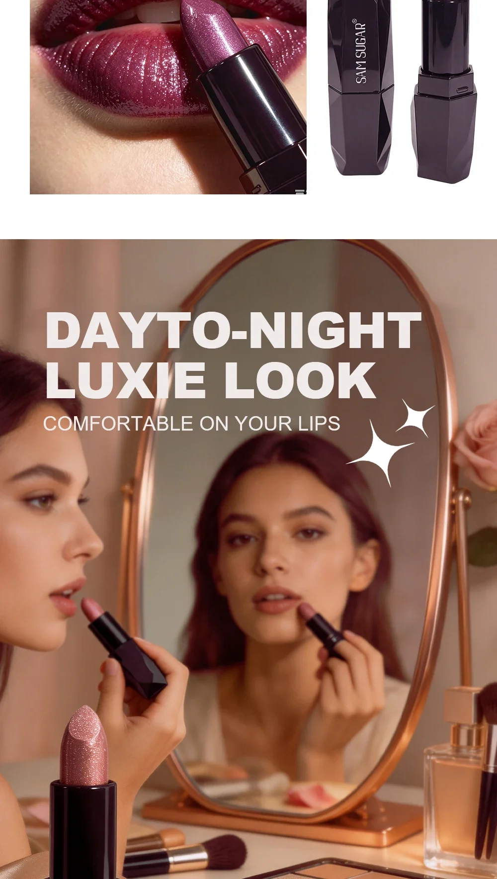 Metallic Twinkling Lipstick Moisturizing Lip Color Waterproof Lasting Pearly Lip Gloss Brilliant Charming Lips Cosmetic