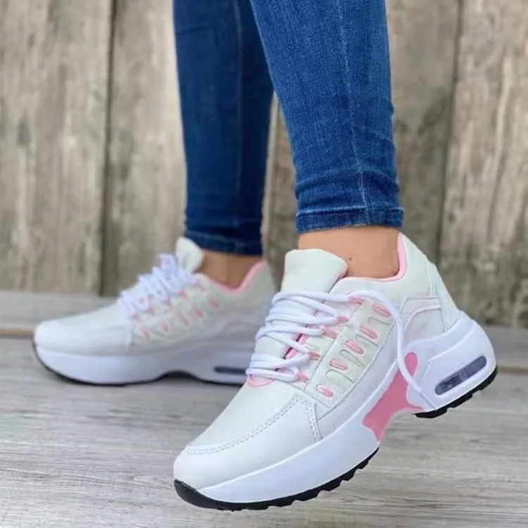 Women's Shoes Spring and Autumn New Mesh Breathable Casual Shoes Outdoor Lightweight Non-slip Wedge Heel Thick-soled Sneakers