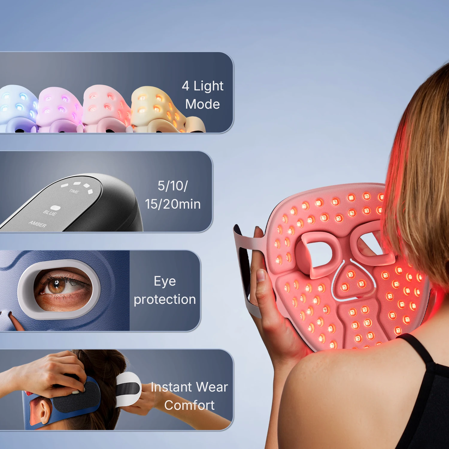 Hello Face Wireless Near-Infrared and Red Light Facial Mask For Powerful Professional Ultra-light Mask