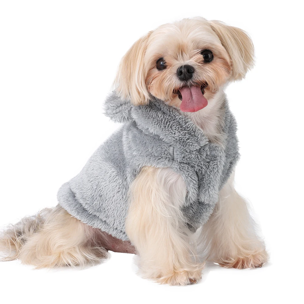 Soft Fleece Pet Dog Coat For Small Medium Dogs Cats Winter Warm Puppy Hoodie Sweater French Bulldog Jacket Chihuahua Clothes