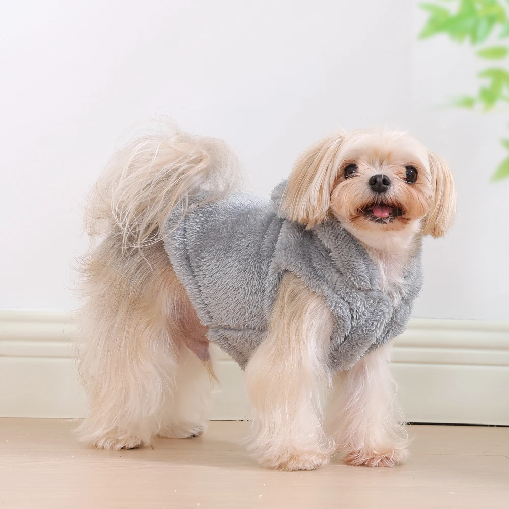 Soft Fleece Pet Dog Coat For Small Medium Dogs Cats Winter Warm Puppy Hoodie Sweater French Bulldog Jacket Chihuahua Clothes