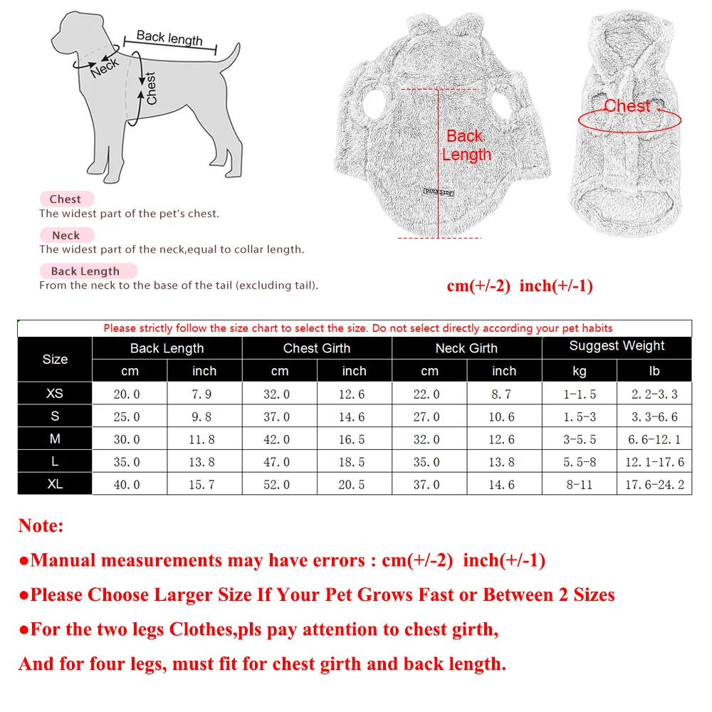 Soft Fleece Pet Dog Coat For Small Medium Dogs Cats Winter Warm Puppy Hoodie Sweater French Bulldog Jacket Chihuahua Clothes