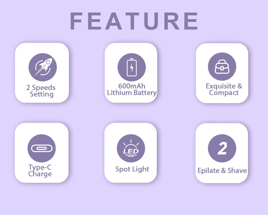Rechargeable 2 in 1 Epilator & Electric Shaver for Facial Whole Body Hair Removal 32 Tweezers Smooth Skin 2 Speeds Hair Removal