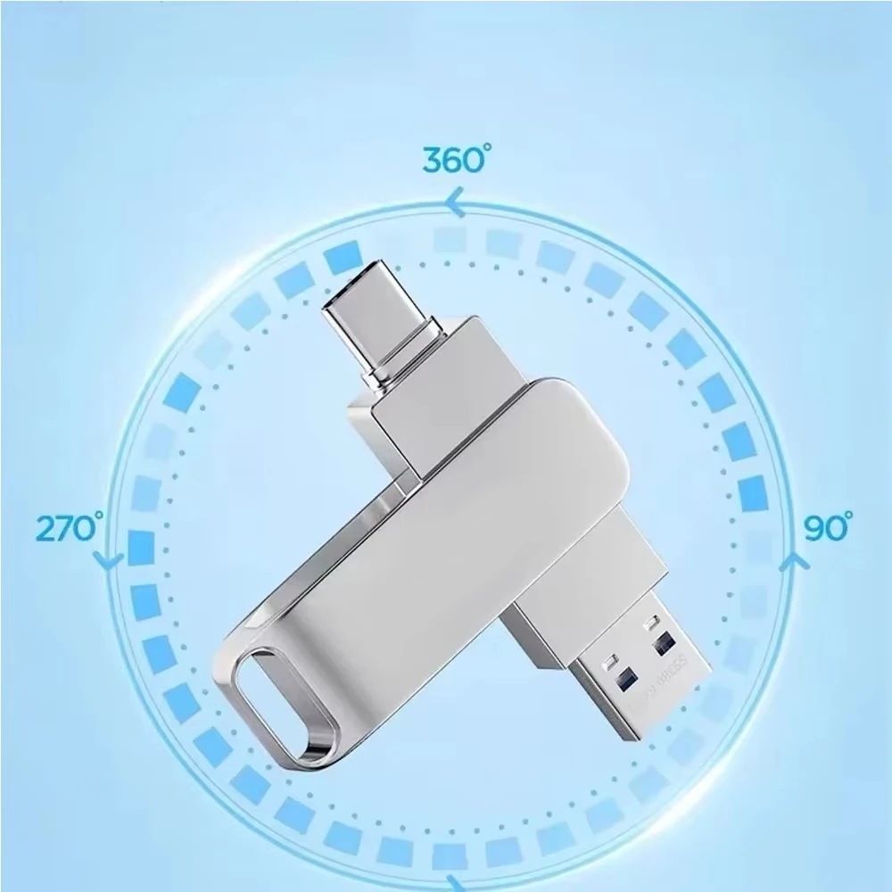 Lenovo High-Speed Type-C 2-in-1 USB Flash Drive OTG Pen Drive Memory Stick Pendrive 512GB 128GB 256GB for Phone PC Network Card