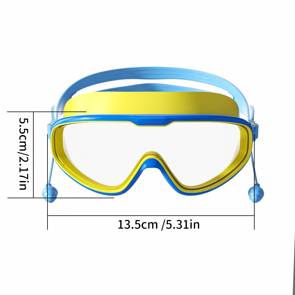 Kids Swimming Goggles Big Frame HD View Anti-fog Waterproof Children's Swim Goggles Boys and Girls Multi-color to Choose