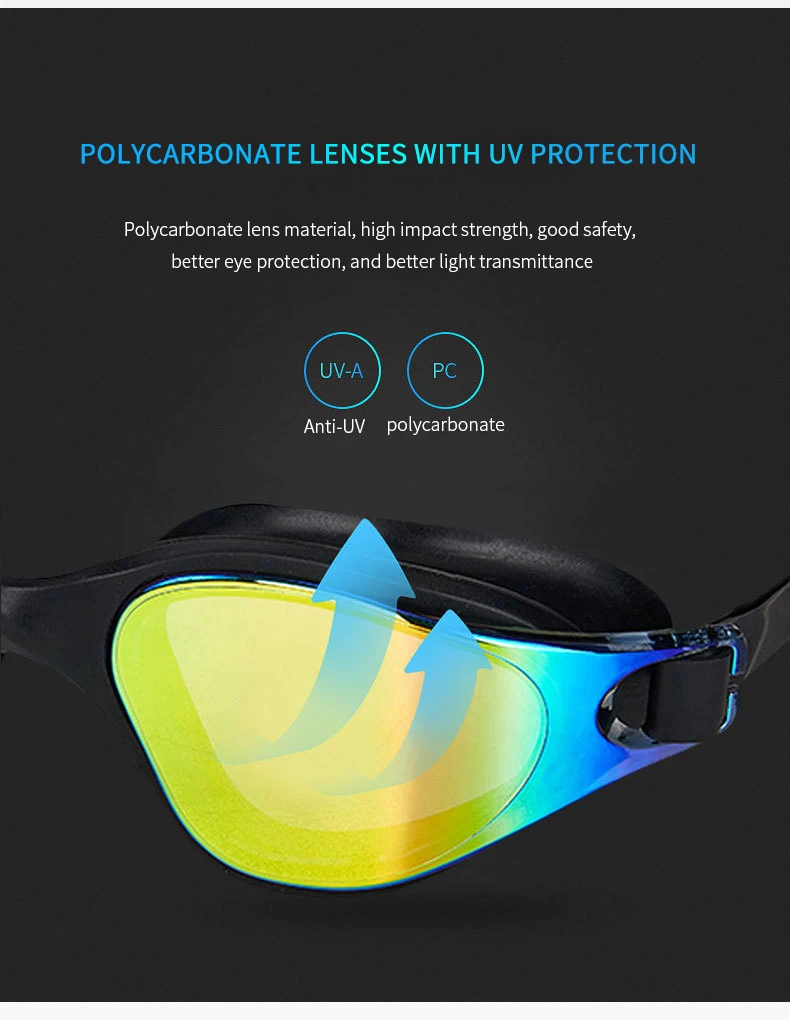 Unisex Adult Swimming Goggles – Anti-Fog Swim Glasses for Men & Women – Adjustable Silicone Waterproof Professional Swim Eyewear