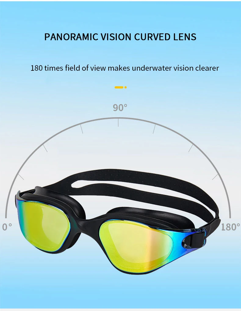 Unisex Adult Swimming Goggles – Anti-Fog Swim Glasses for Men & Women – Adjustable Silicone Waterproof Professional Swim Eyewear